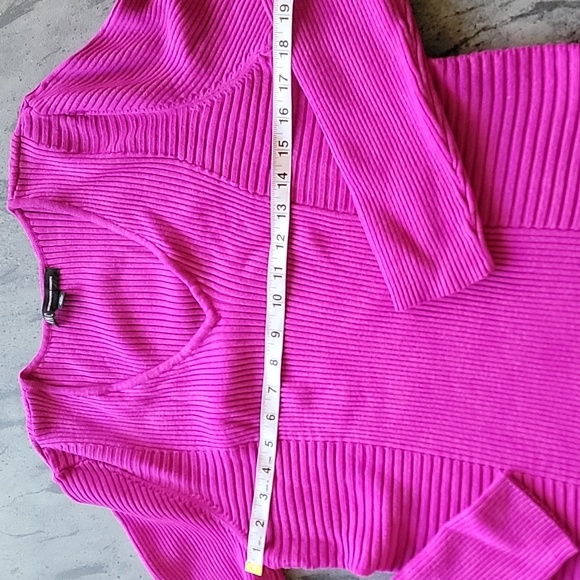 INC Ribbed Knit V Neck Long Sleeve Sweater Top Raspberry Pink size XXL NWOT - Picture 10 of 10